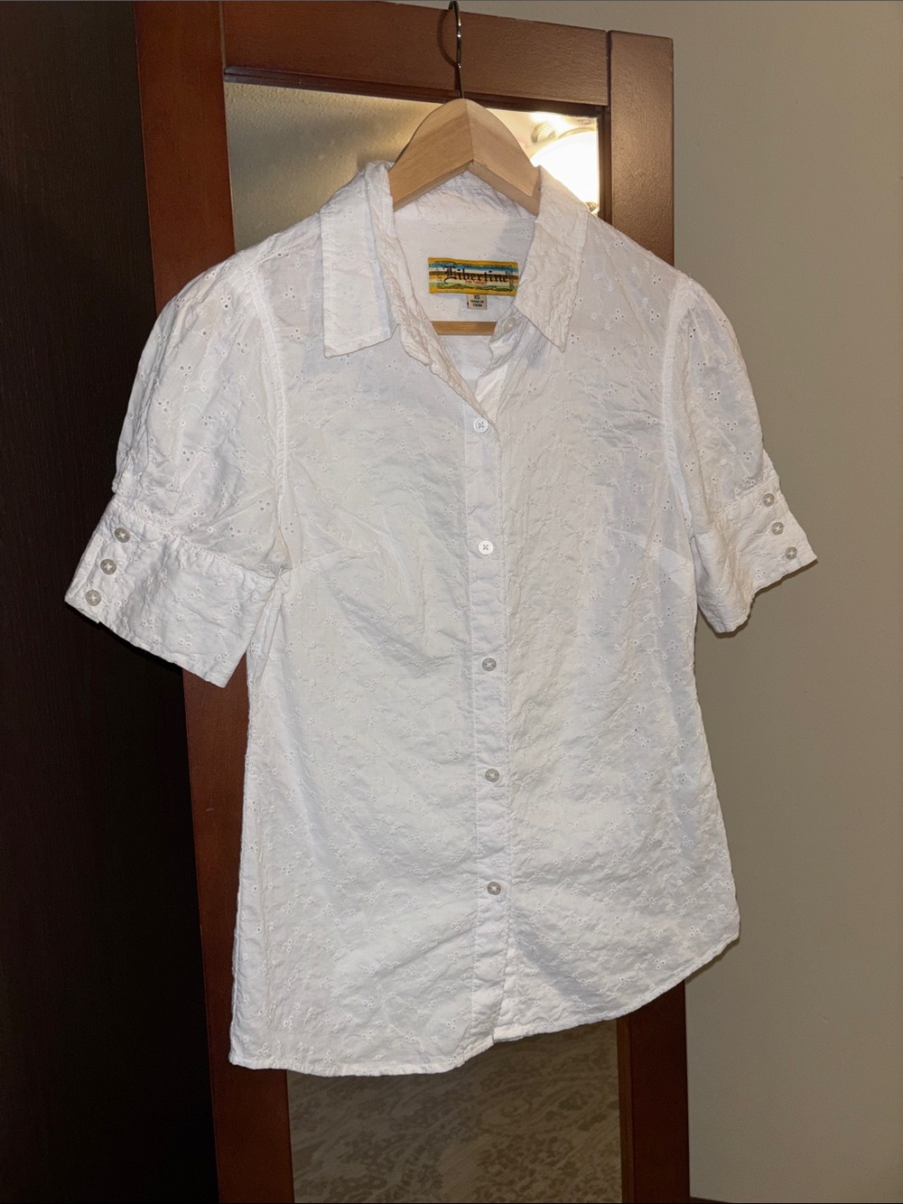 Libertine White Button-up Embroidered T-Shirt